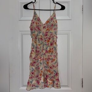 Astr Floral Spaghetti Strap Mini Dress - Multicolor